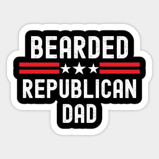 Funny Bearded Republican Politics Beard Men Conservative Sticker